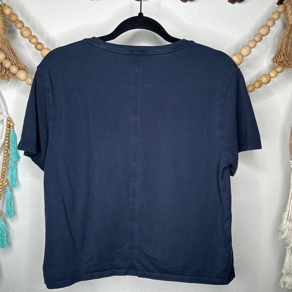 Athleta Navy Blue V Neck Crop t - Picture 2 of 3